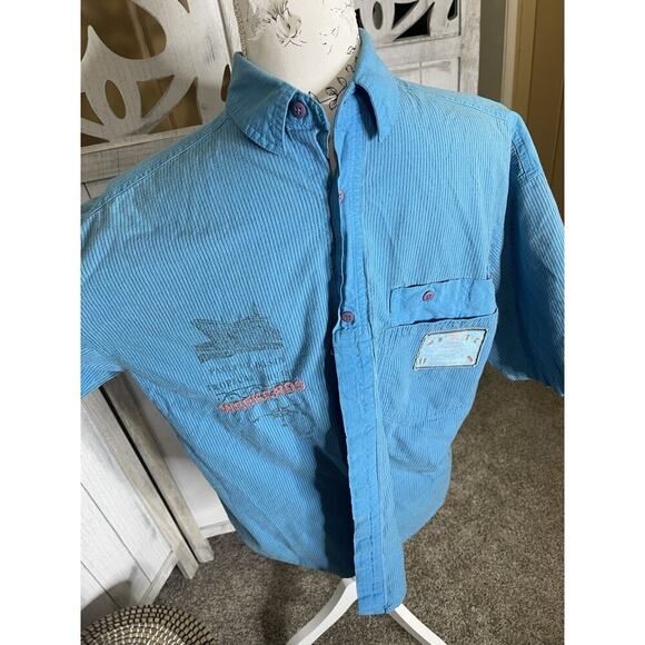 Weekends Vintage 90s 80s Patches Nautical Casual Shirt Button Up Size Small - Picture 2 of 9